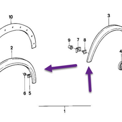 BMW 5-Serie E28 4 stuks Radopening afscherming M technic