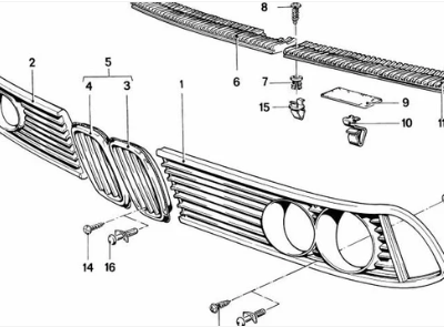 BMW 7-Serie E23 Grill links voor
