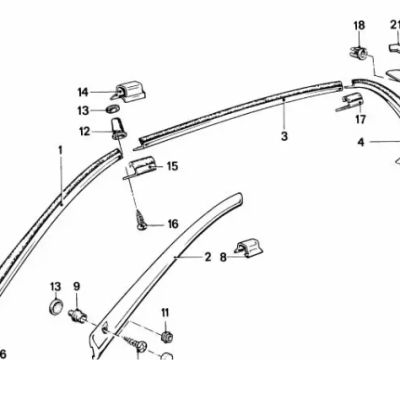 BMW 7-Serie E23 Sierlijst dakgoot links