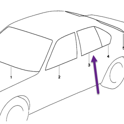 BMW 7-Serie E23 Achterraam rechts (bijrijderskant) groen