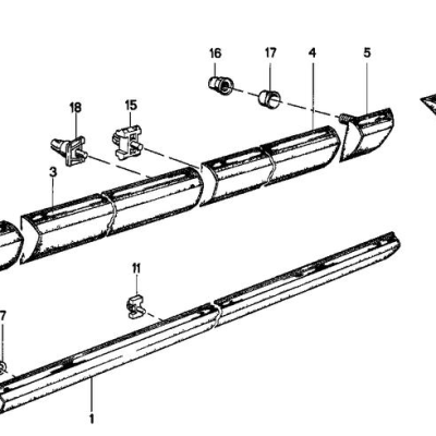 BMW 7-Serie E23 Sierlijsten links