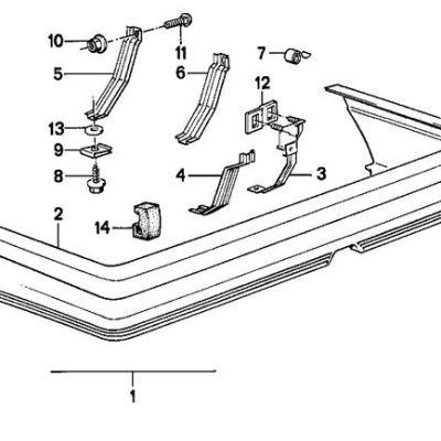 BMW 5-Serie E28 Bekleding bumper achter M Technic