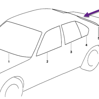 BMW 7-Serie E23 achterruit groen