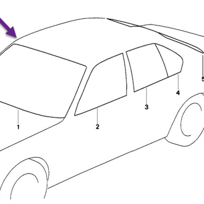 BMW 7-Serie E23 Deur ruit groen voor rechts