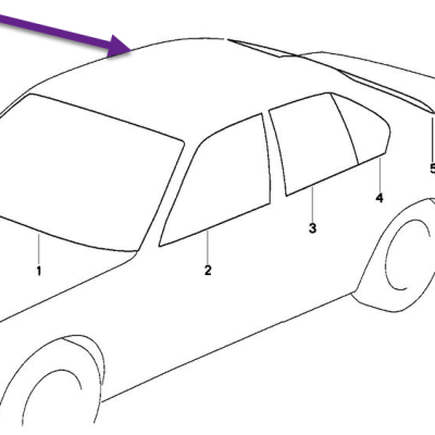 BMW 7-Serie E23 Deur ruit groen achter rechts