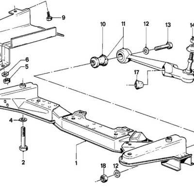 BMW 3-Serie E21 Voorasdrager (6 cilinder)